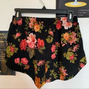 Ambiance Apparel Black Floral Summer Sleep Shorts